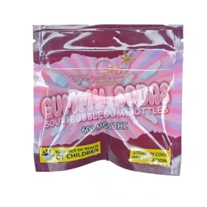 Unforgettable Edibles – Gummy Sodas Sour Bubblegum Bottles 600mg THC