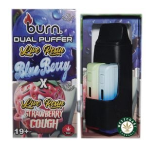 Burn Extracts – Dual 2 Gram Puffer – Live Resin Blueberry x Live Resin Strawberry Cough (2 Grams + 2 Gram)