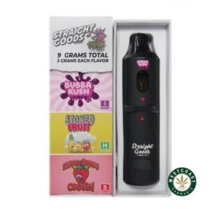 Straight Goods – Triple Chamber Vape – Bubba Kush + Stoned Fruit + Strawberry Cough (3 Grams + 3 Grams + 3 Gram)