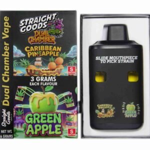 Straight Goods – Dual Chamber Vape – Caribbean Pineapple + Green Apple (3 Grams + 3 Grams)